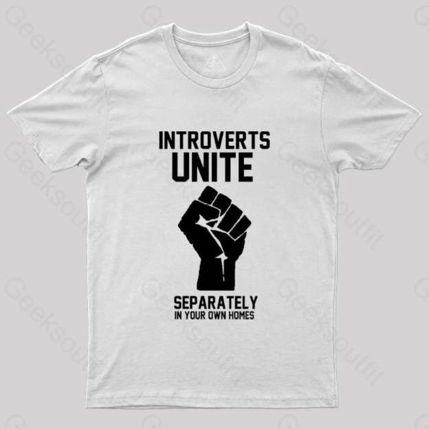Introverts Unite Geek T-Shirt White / S