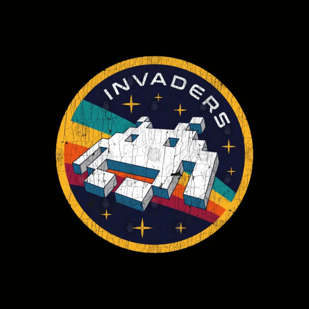 Invaders Video Game Space Patch Nerd T-Shirt