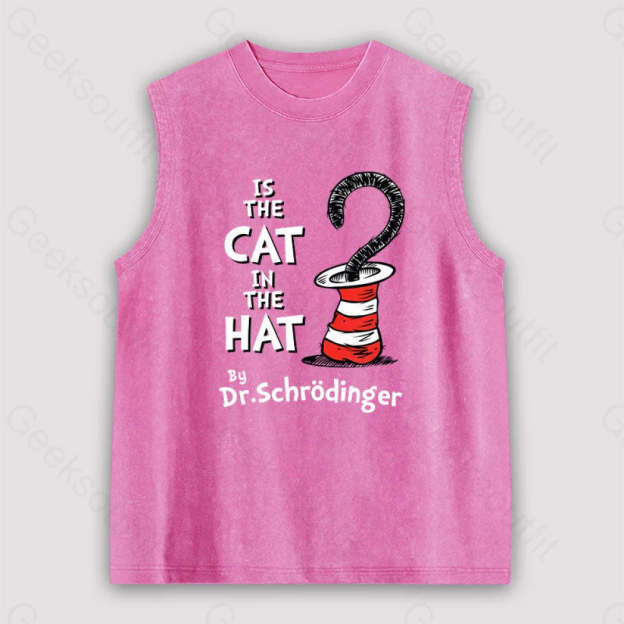 Is The Cat In Hat Unisex Washed Tank Pink / S