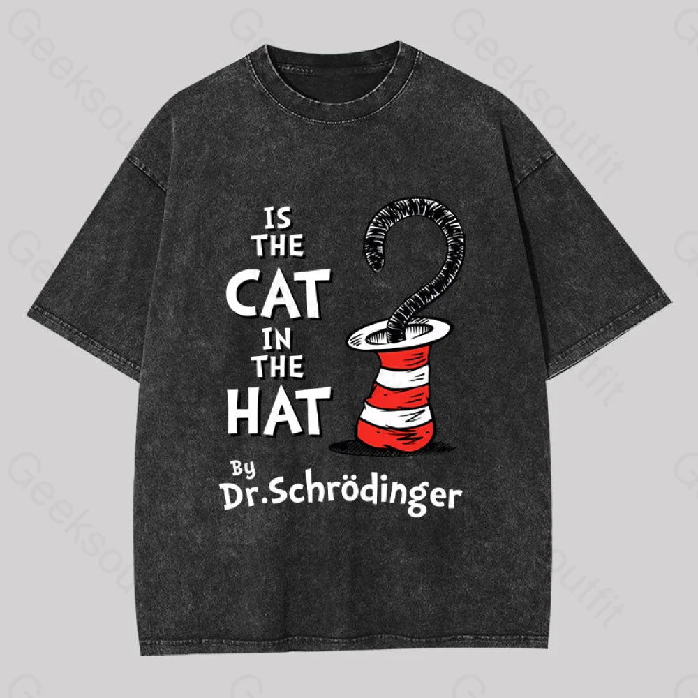 Is The Cat In Hat Washed T-Shirt Black / S