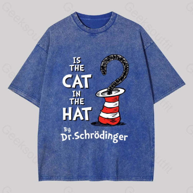 Is The Cat In Hat Washed T-Shirt Blue / S