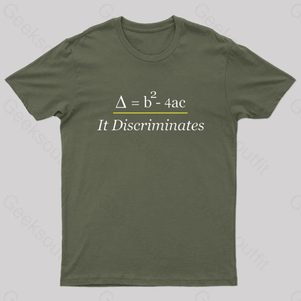 It Discriminates Nerd T-Shirt Army Green / S