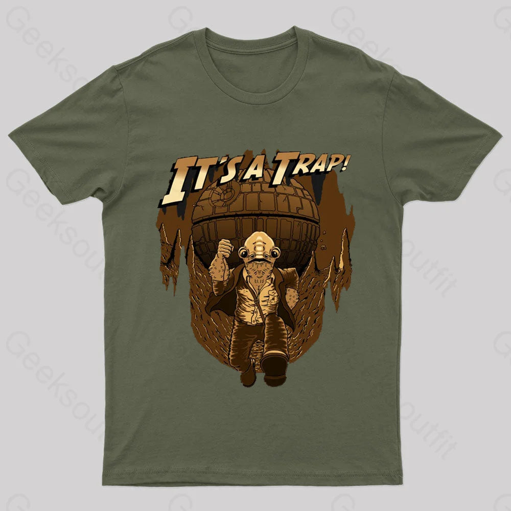 It Is A Trap Nerd T-Shirt Army Green / S