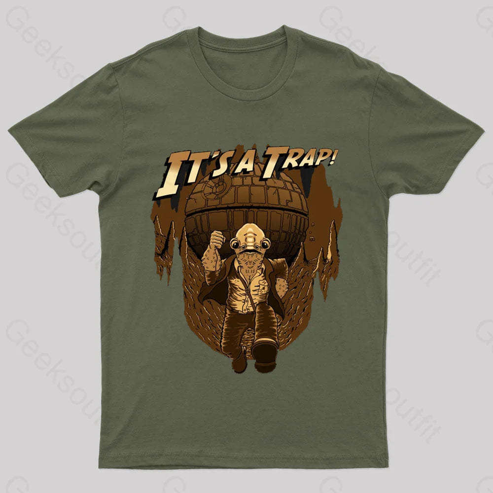 It Is A Trap Nerd T-Shirt Army Green / S