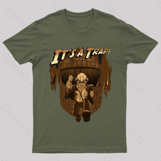It Is A Trap Nerd T-Shirt Army Green / S