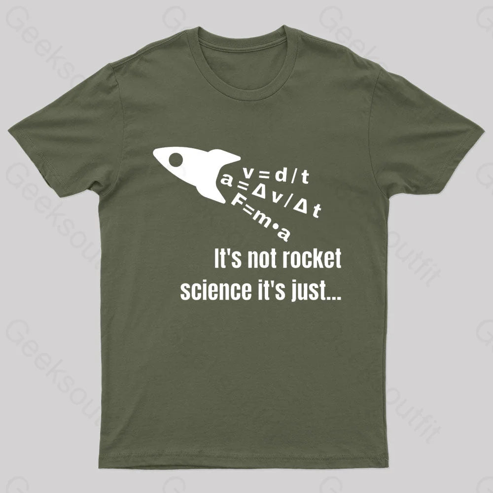 It Is Not Rocket Science Geek T-Shirt Army Green / S