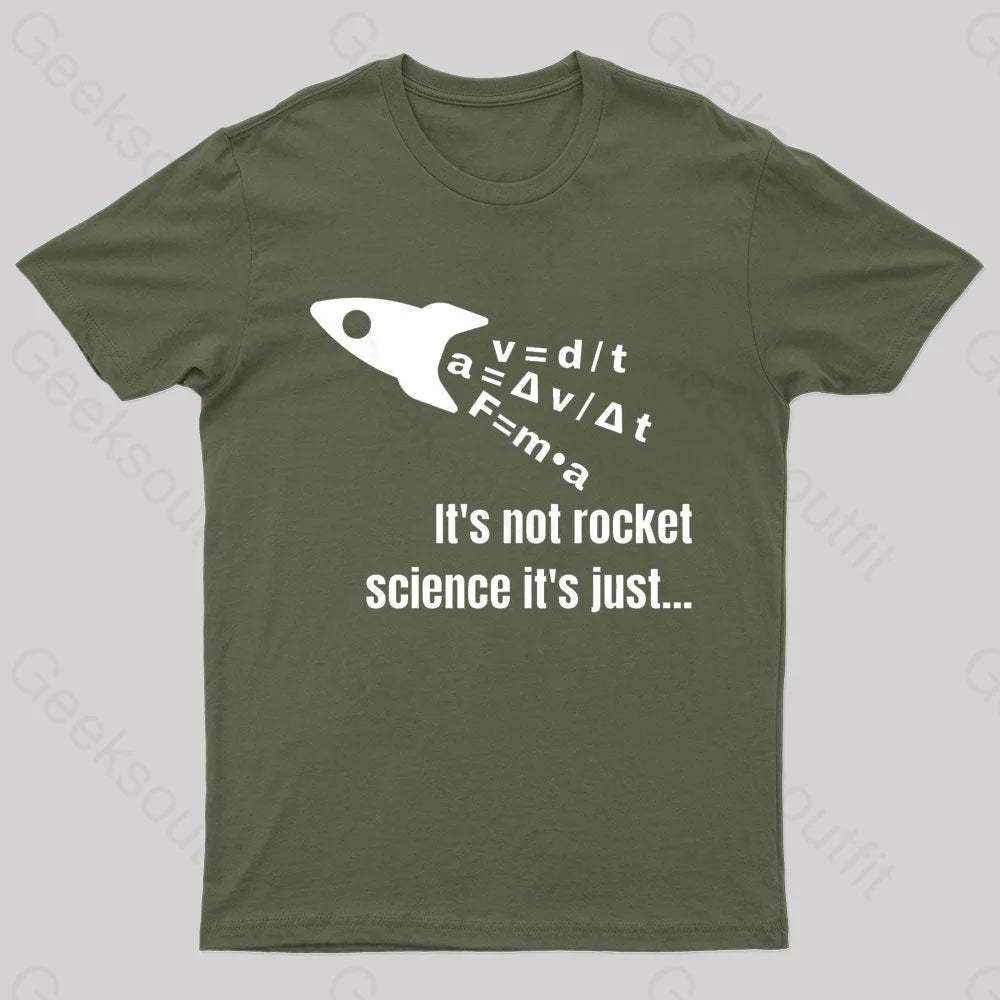 It Is Not Rocket Science Geek T-Shirt Army Green / S