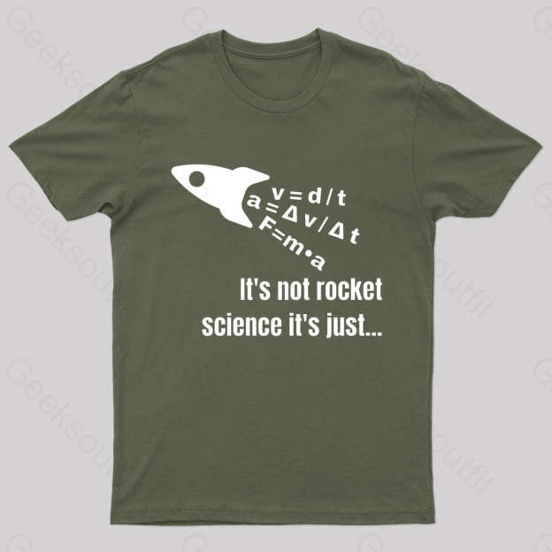 It Is Not Rocket Science Geek T-Shirt Army Green / S