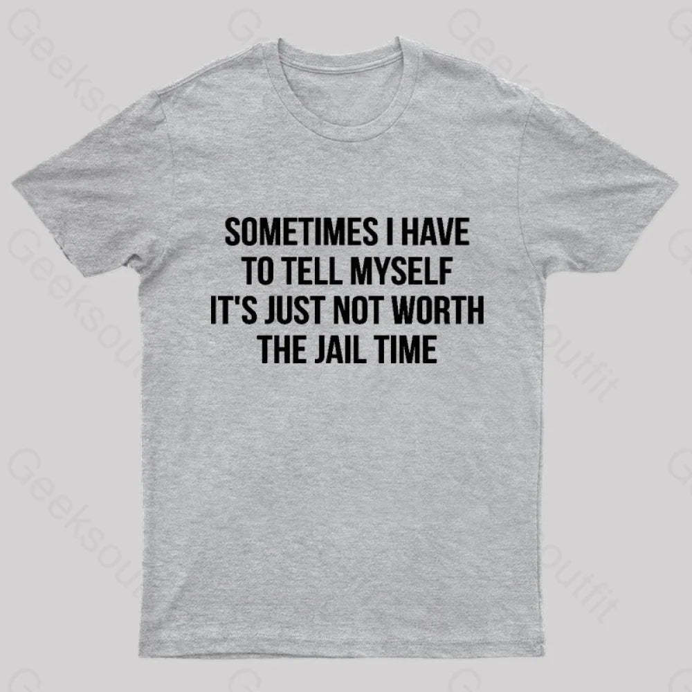 It Is Not Worth Jail Geek T-Shirt Grey / S