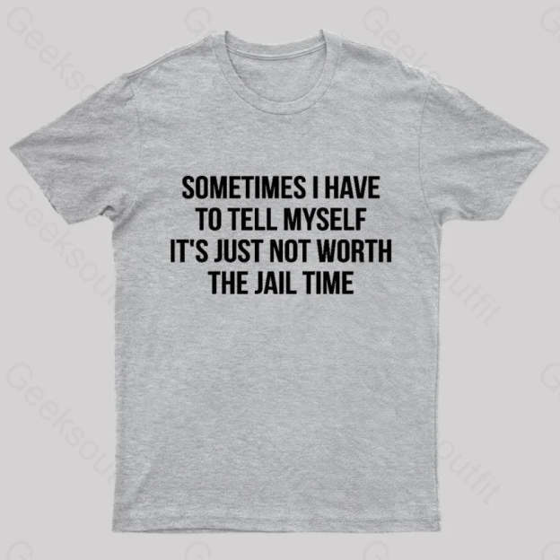 It Is Not Worth Jail Geek T-Shirt Grey / S