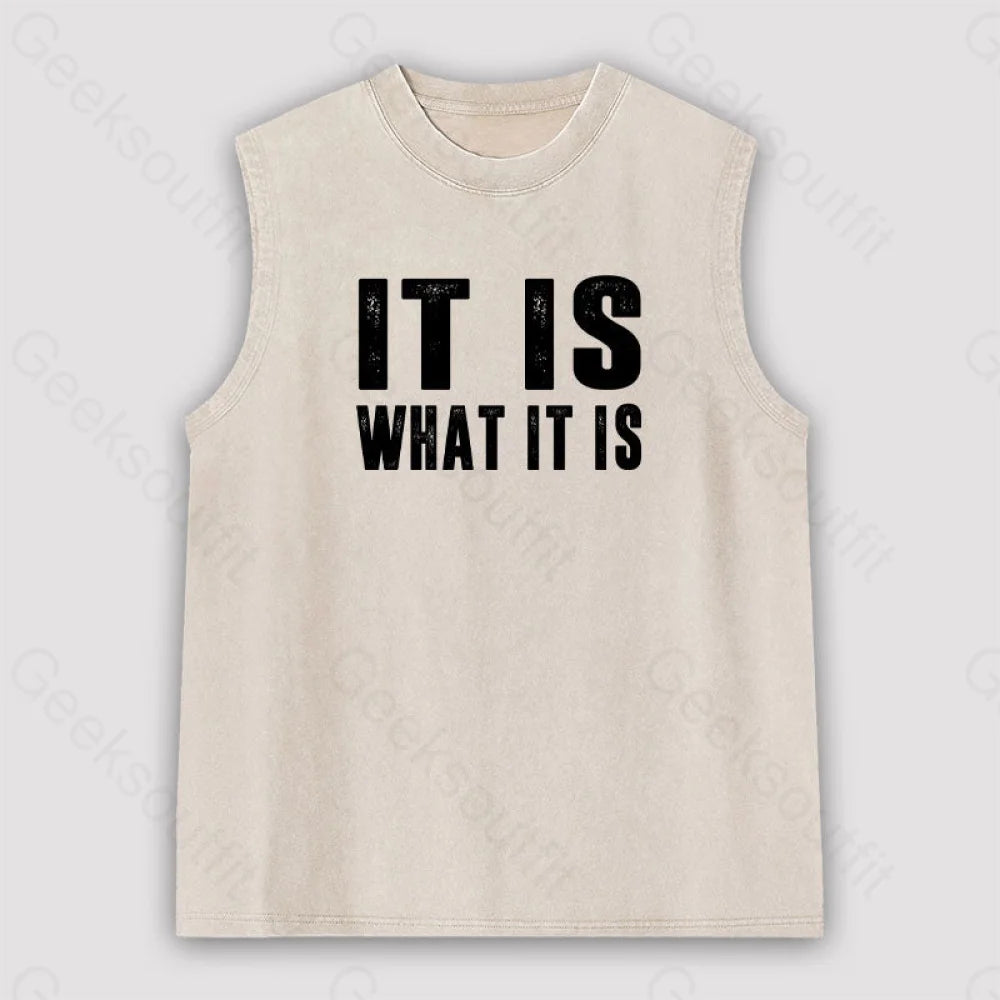 It Is What Unisex Washed Tank Apricot / S