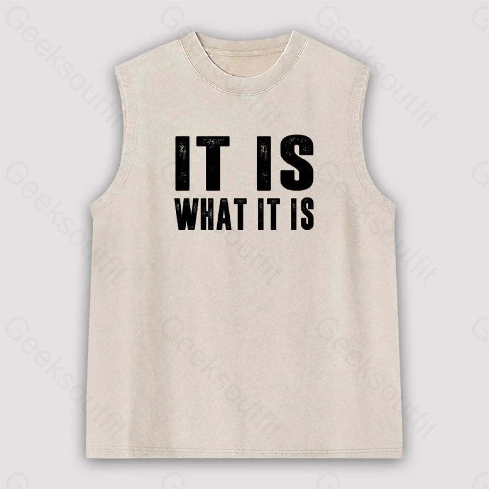 It Is What Unisex Washed Tank Apricot / S