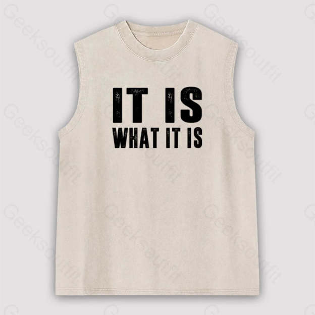 It Is What Unisex Washed Tank Apricot / S