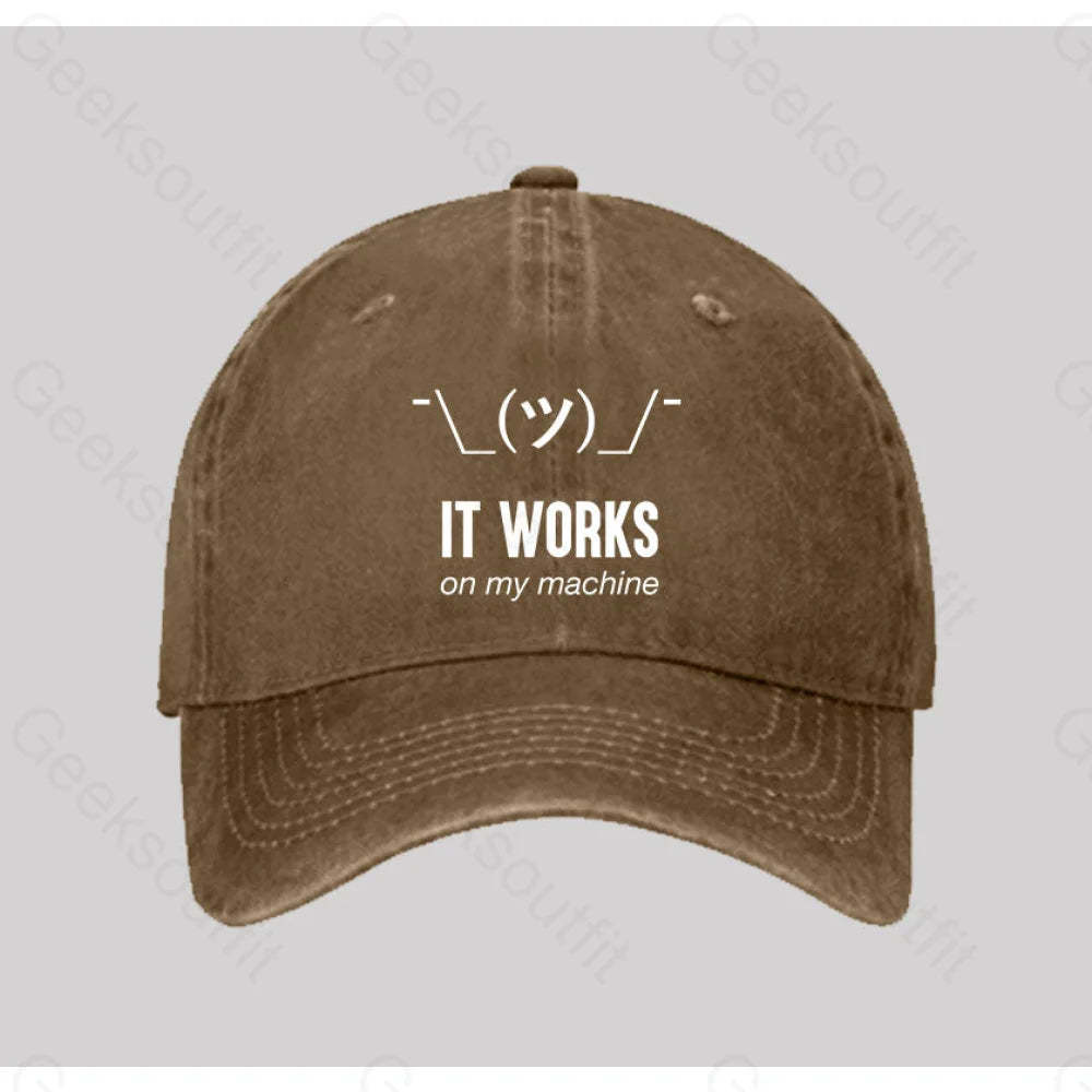 It Works On My Machine Washed Vintage Baseball Cap Natural