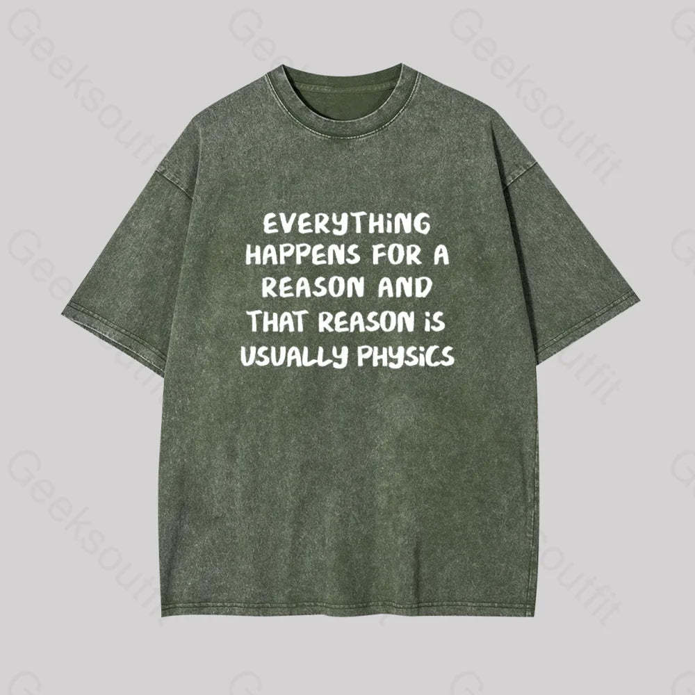 It?��s All About Physics Geek Washed T-Shirt Armygreen / S