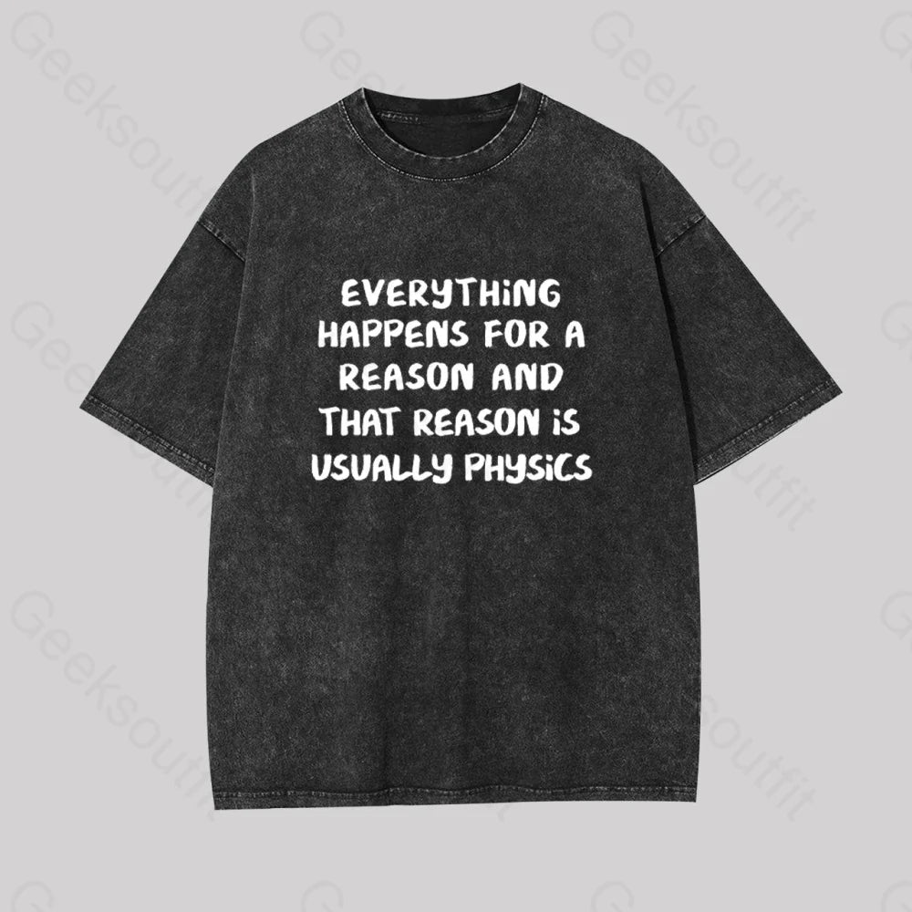 It?��s All About Physics Geek Washed T-Shirt Black / S