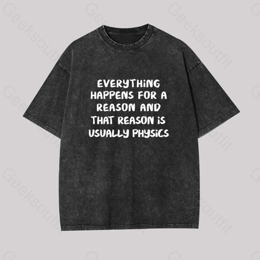 It?��s All About Physics Geek Washed T-Shirt Black / S
