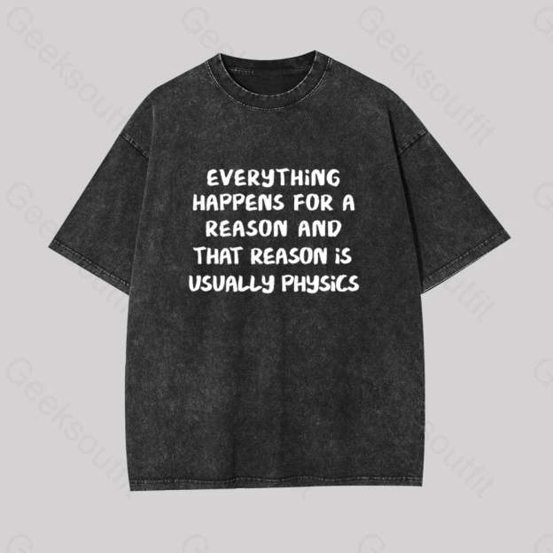 It?��s All About Physics Geek Washed T-Shirt Black / S