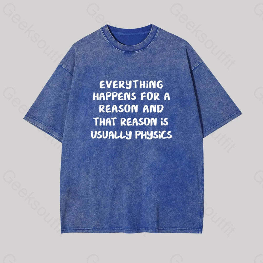 It?��s All About Physics Geek Washed T-Shirt Blue / S