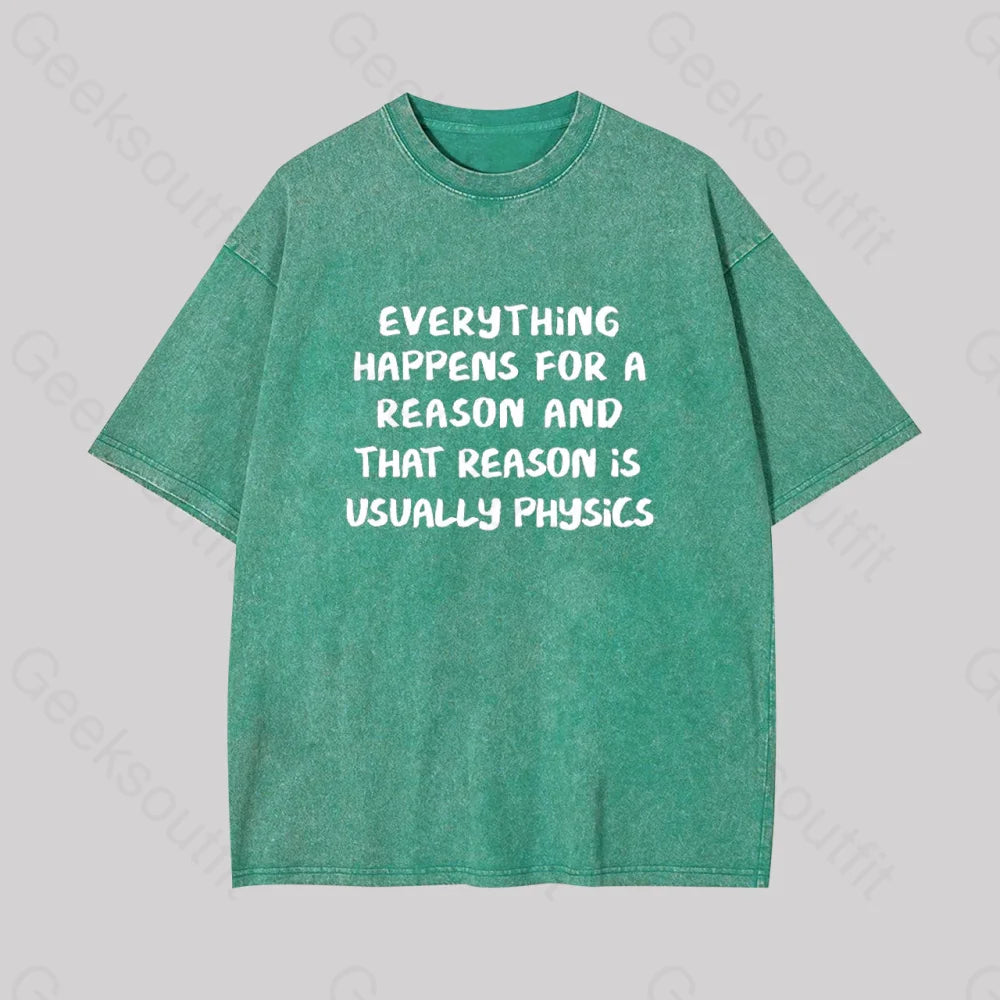 It?��s All About Physics Geek Washed T-Shirt Grass Green / S