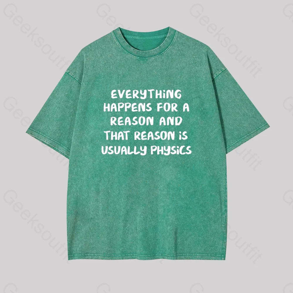 It?��s All About Physics Geek Washed T-Shirt Grass Green / S
