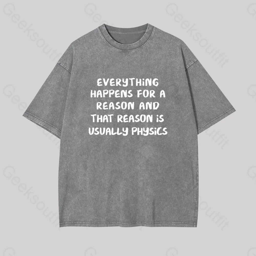 It?��s All About Physics Geek Washed T-Shirt Grey / S