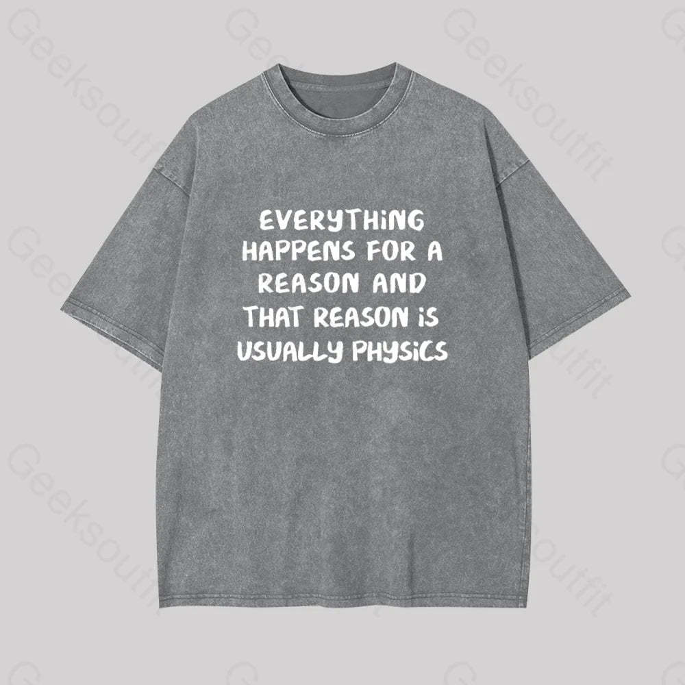 It?��s All About Physics Geek Washed T-Shirt Grey / S
