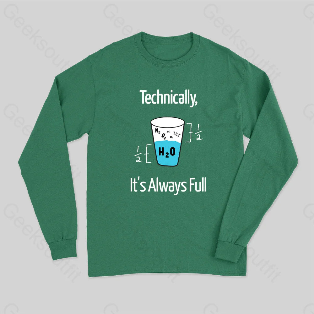 It?��s Always Full Science Long Sleeve T-Shirt Green / S