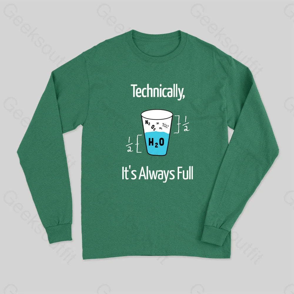 It?��s Always Full Science Long Sleeve T-Shirt Green / S