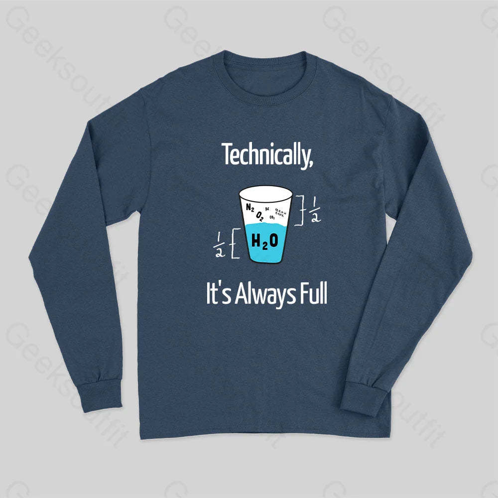 It?��s Always Full Science Long Sleeve T-Shirt Navy / S