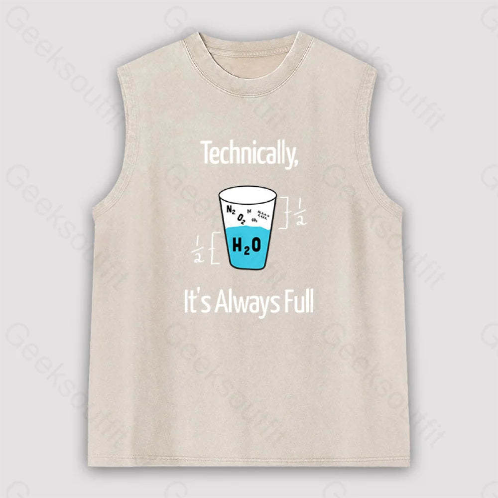 It’s Always Full Science Unisex Washed Tank Apricot / S