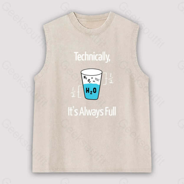 It’s Always Full Science Unisex Washed Tank Apricot / S
