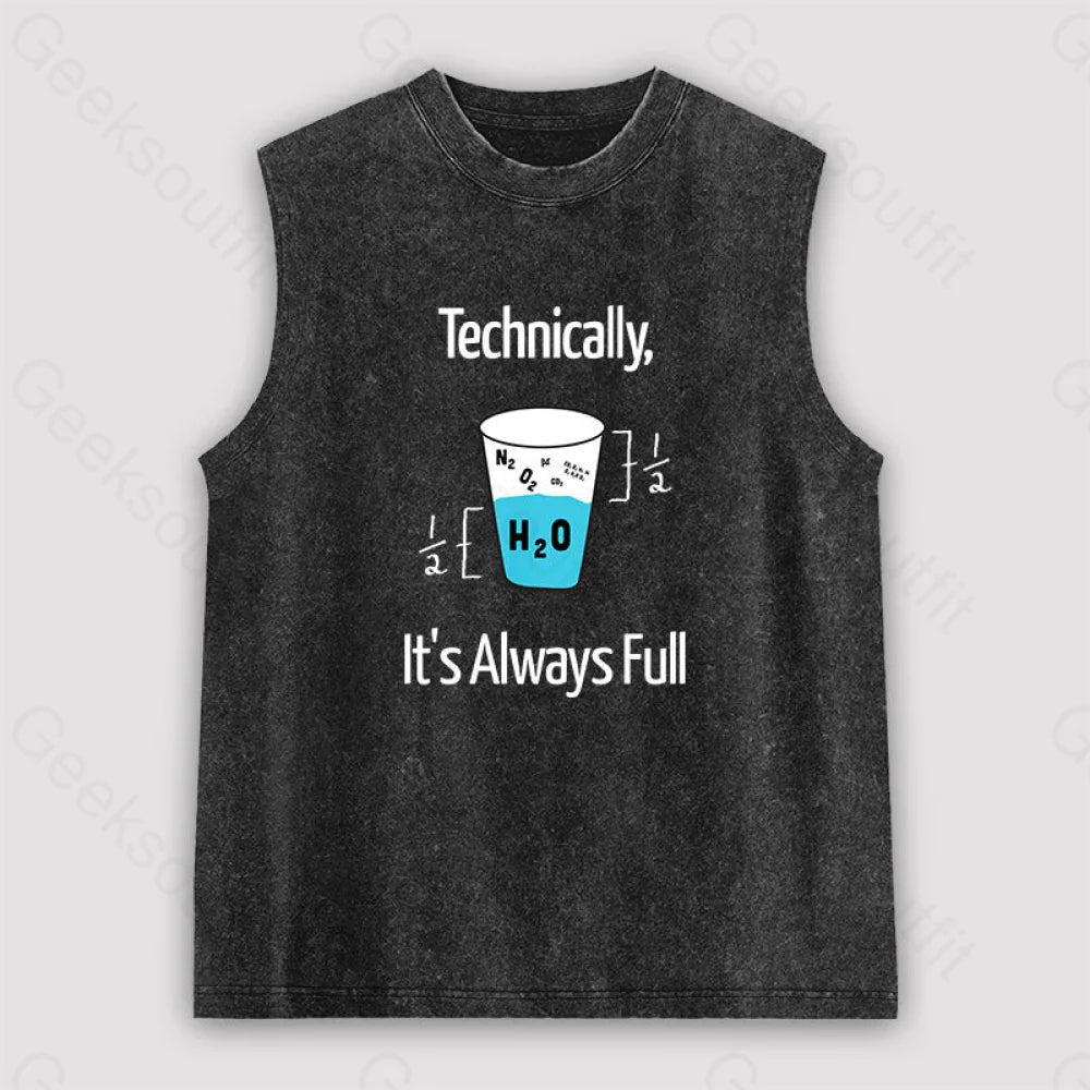 It’s Always Full Science Unisex Washed Tank Black / S