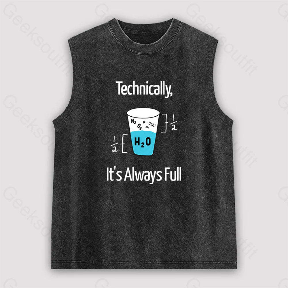 It’s Always Full Science Unisex Washed Tank Black / S