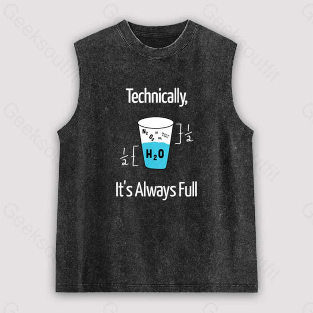 It’s Always Full Science Unisex Washed Tank Black / S