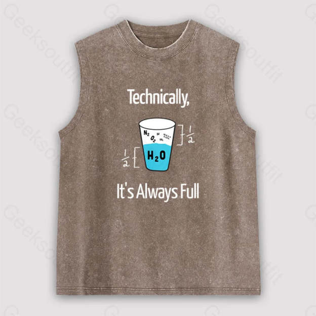 It’s Always Full Science Unisex Washed Tank Brown / S
