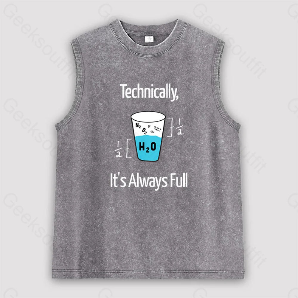 It’s Always Full Science Unisex Washed Tank Grey / S