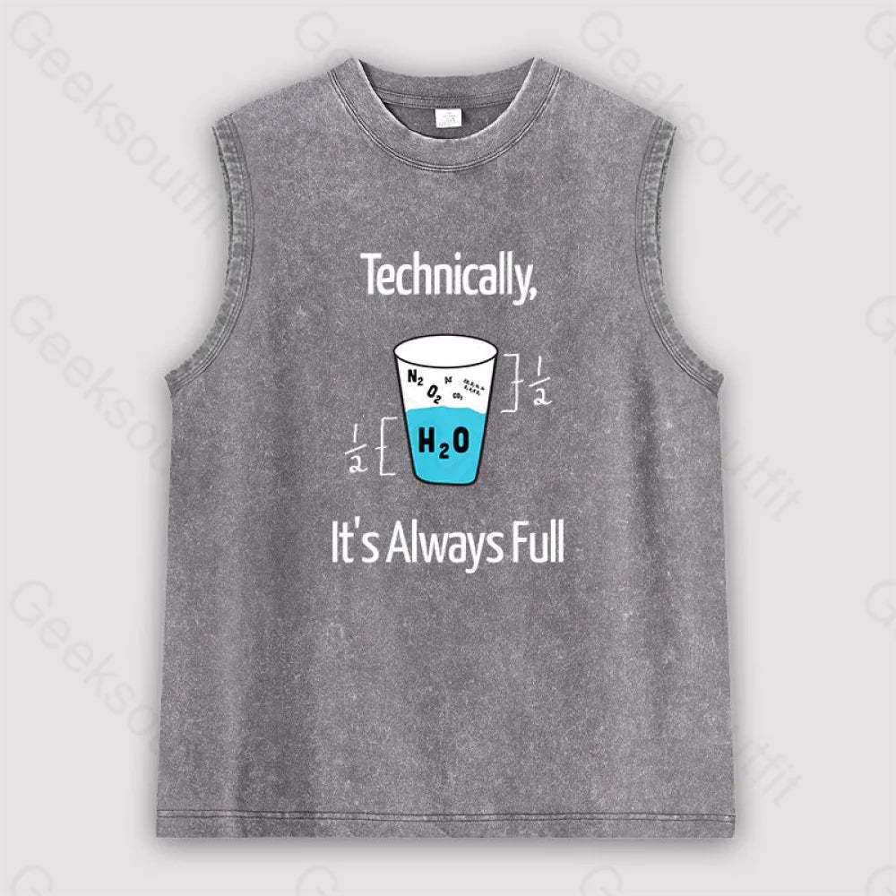 It’s Always Full Science Unisex Washed Tank Grey / S