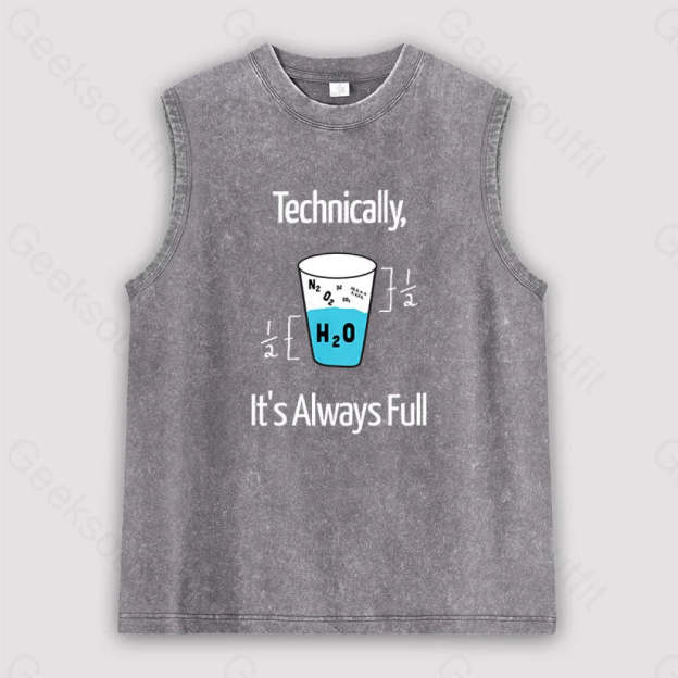 It’s Always Full Science Unisex Washed Tank Grey / S