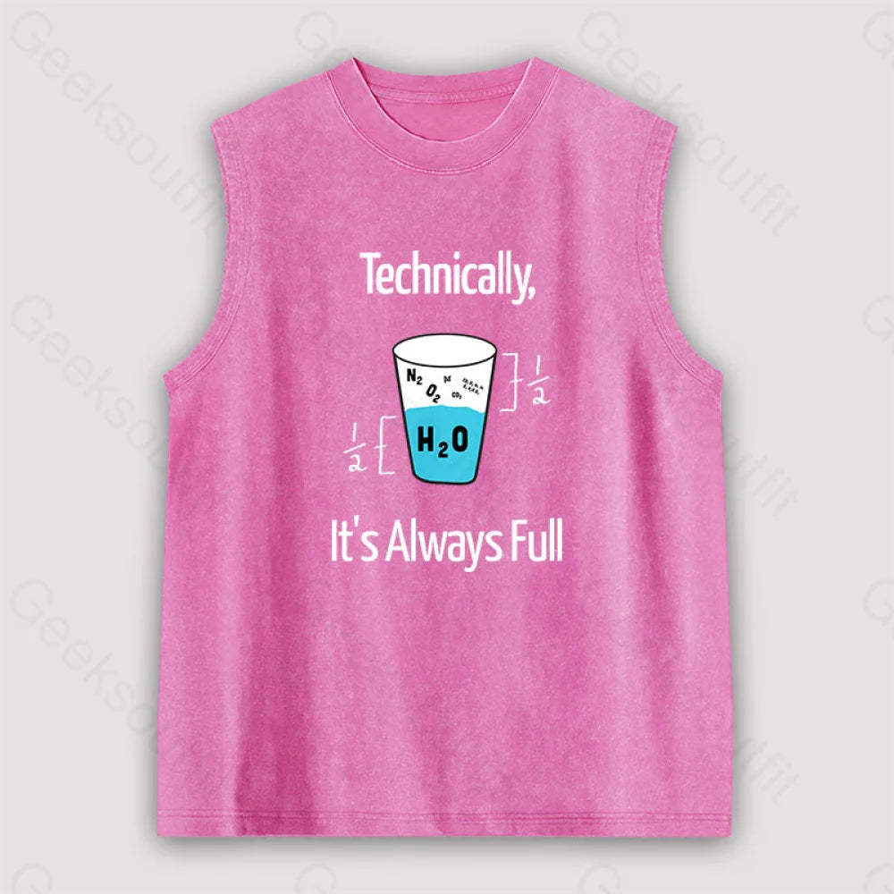 It’s Always Full Science Unisex Washed Tank Pink / S