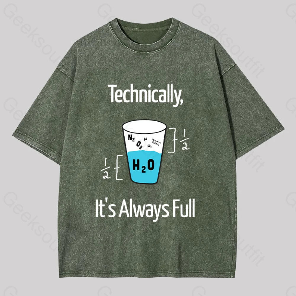 It?��s Always Full Science Washed T-Shirt Army Green / S