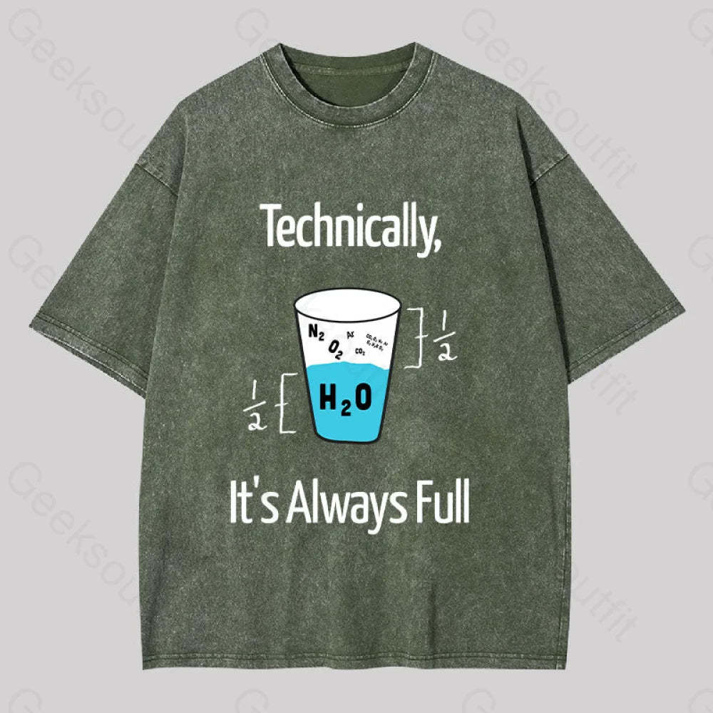 It?��s Always Full Science Washed T-Shirt Army Green / S