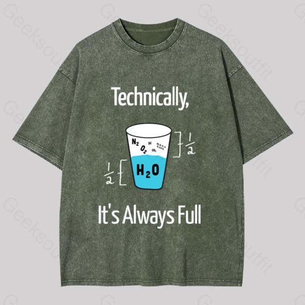 It?��s Always Full Science Washed T-Shirt Army Green / S