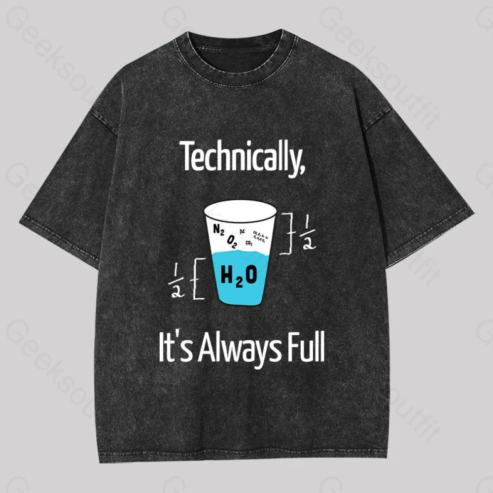 It?��s Always Full Science Washed T-Shirt Black / S