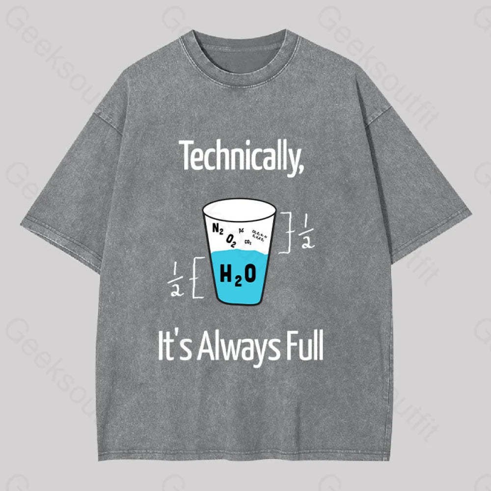 It?��s Always Full Science Washed T-Shirt Grey / S