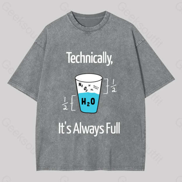 It?��s Always Full Science Washed T-Shirt Grey / S