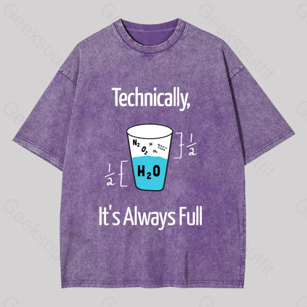 It?��s Always Full Science Washed T-Shirt Purple / S