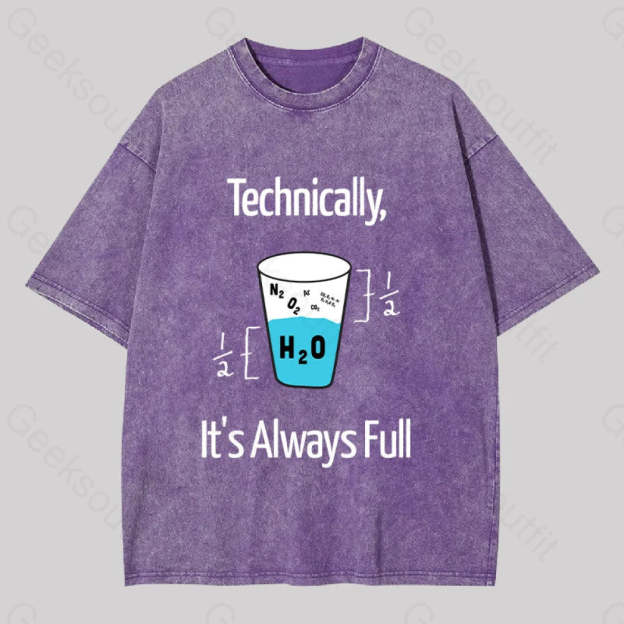 It?��s Always Full Science Washed T-Shirt Purple / S