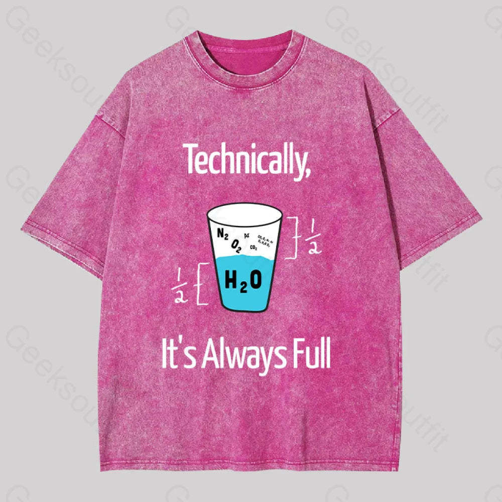 It?��s Always Full Science Washed T-Shirt Rose Red / S