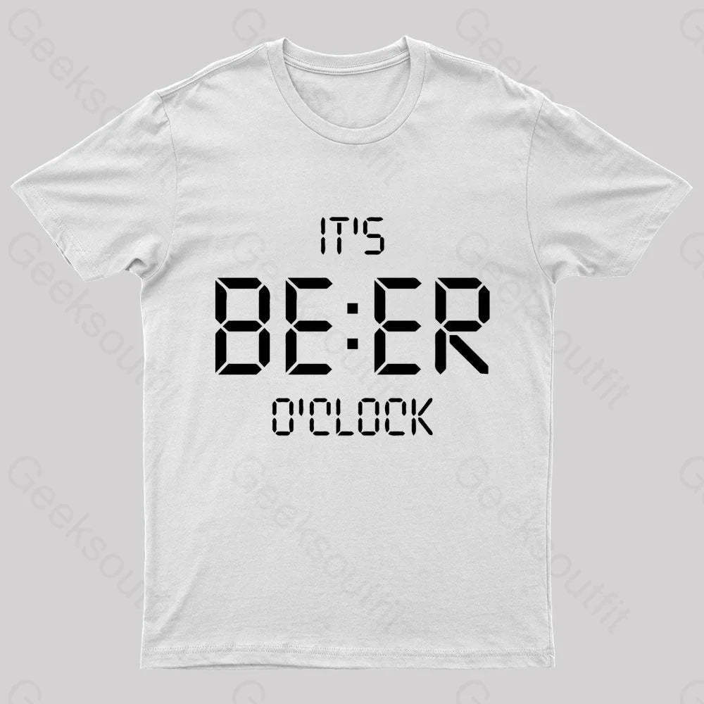 It’s Beer O’clock Nerd T-Shirt White / S
